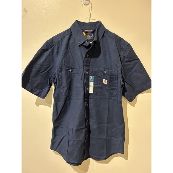 NWT Carhartt Mens Rugged Flex Relaxed Fit Midweight Canvas Short-Sleeve Shirt S - Picture 1 of 6